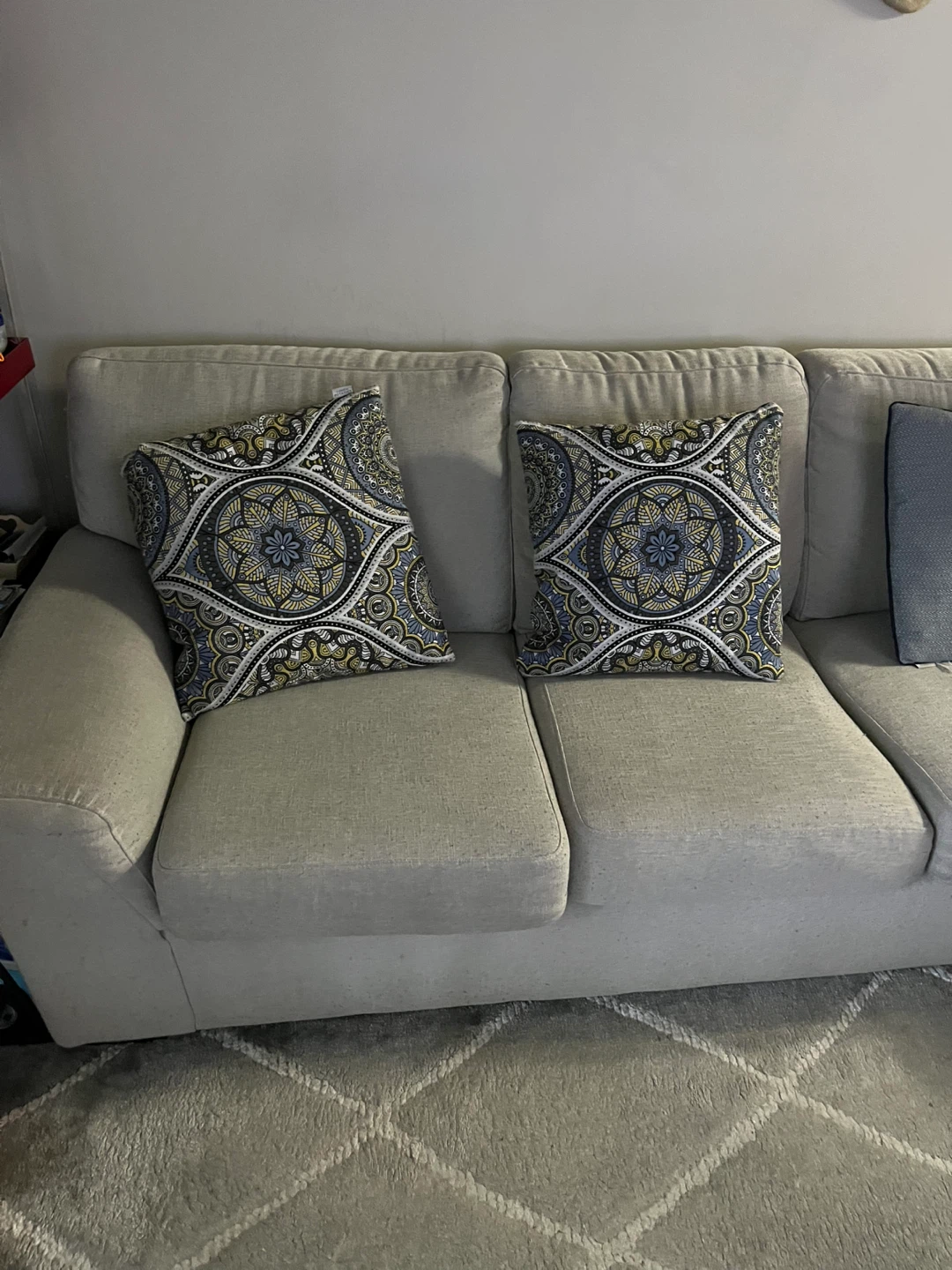 Light Beige Sofa with Decorative Pillows - photo 2