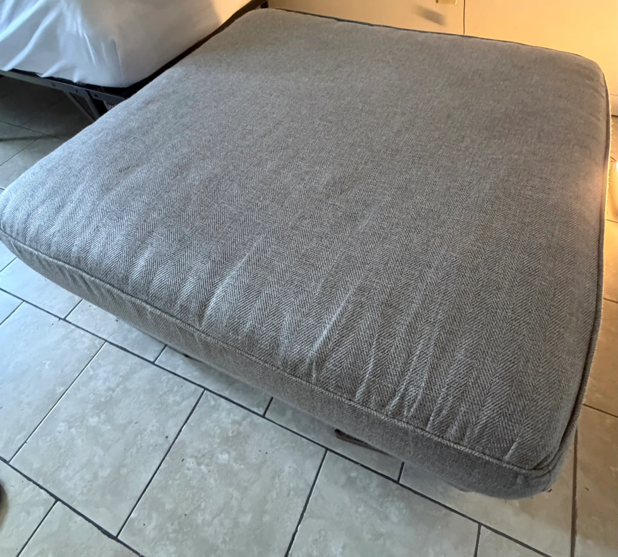 Grey Upholstered Ottoman
