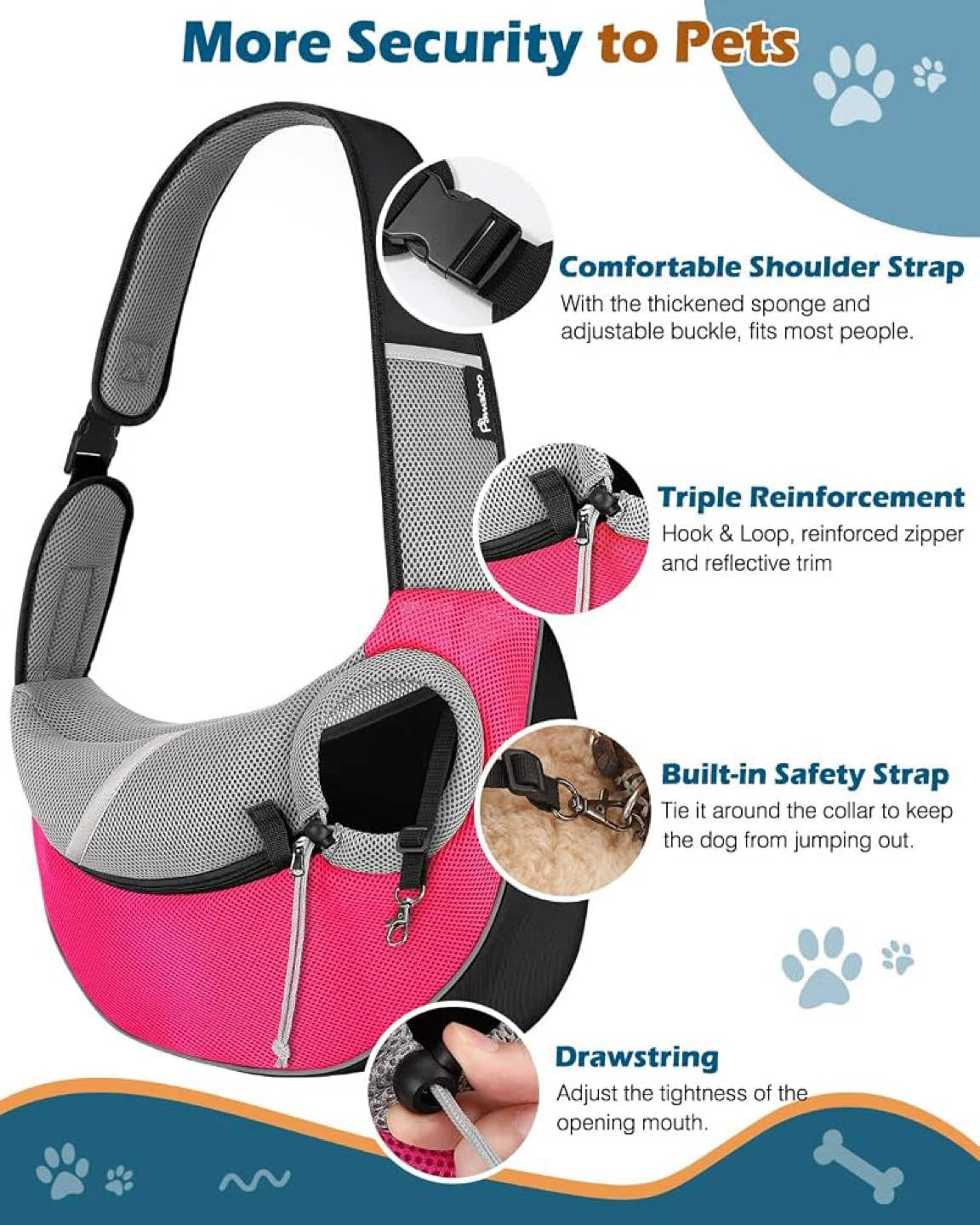 Sling Carrier Crossbody Dog Purse Adjustable Strap Travel - photo 5
