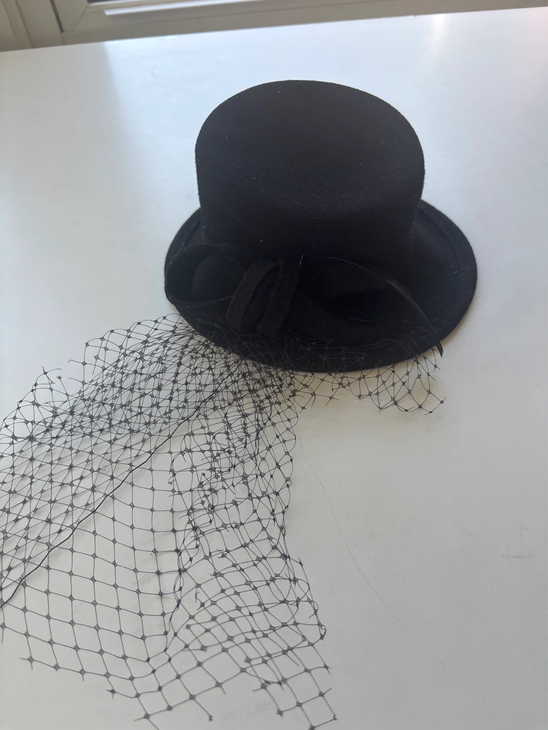 Black Fascinator Hat with Veil