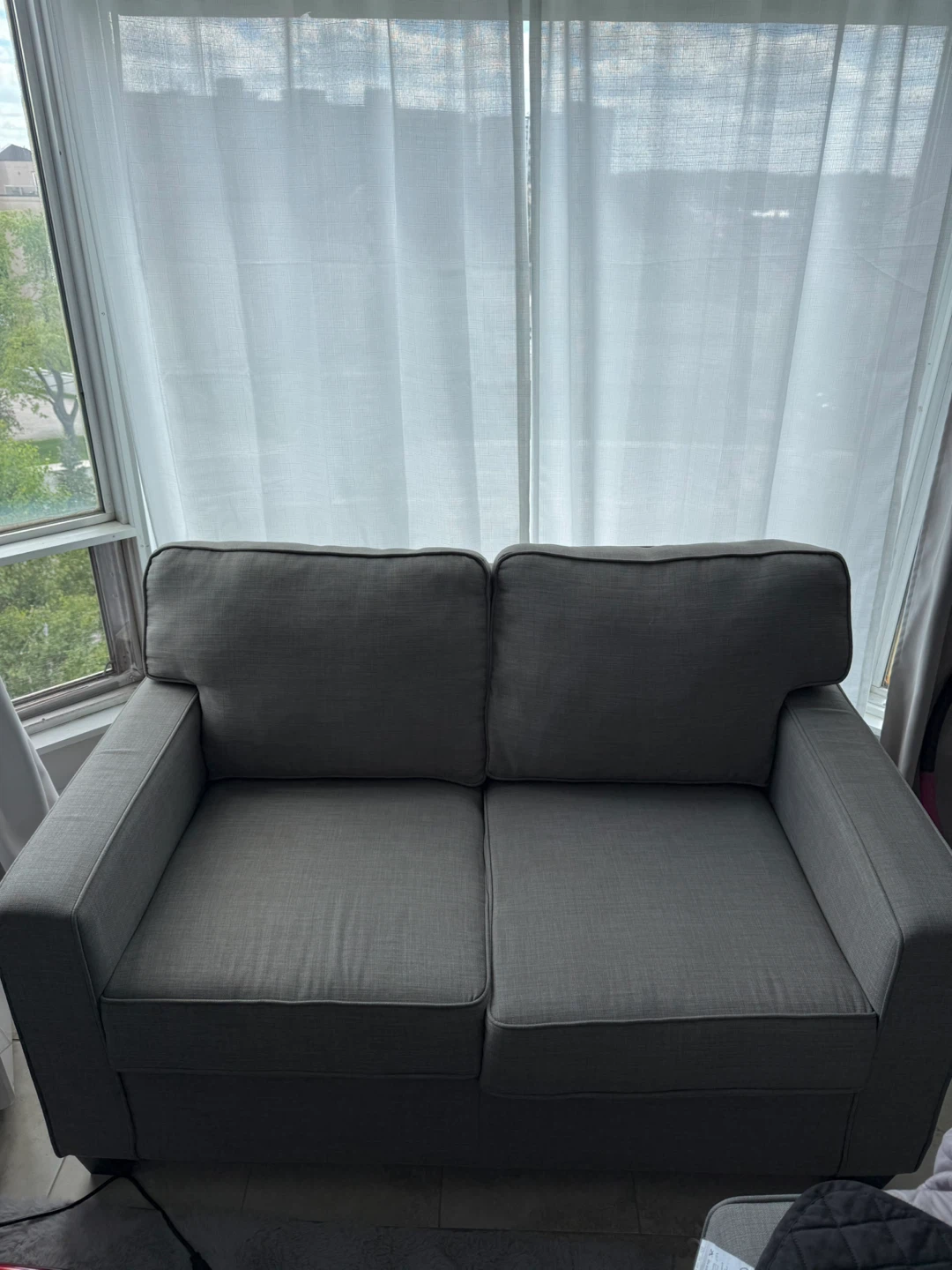 Grey Two-Seater Sofa