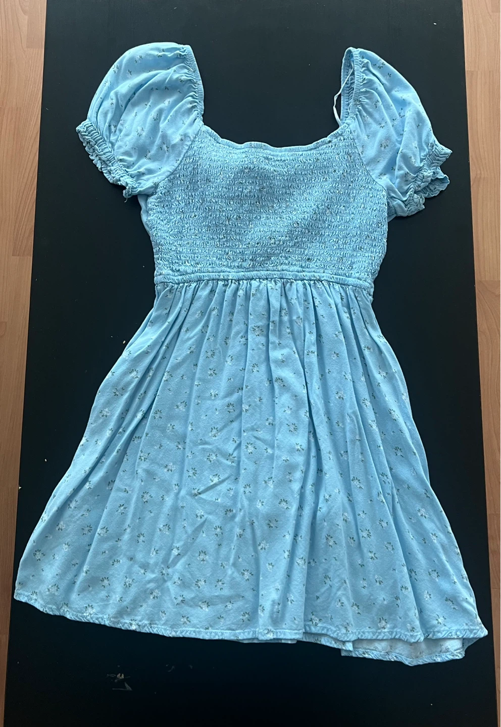 Hollister Light Blue Floral Puff Sleeve Dress - photo 3