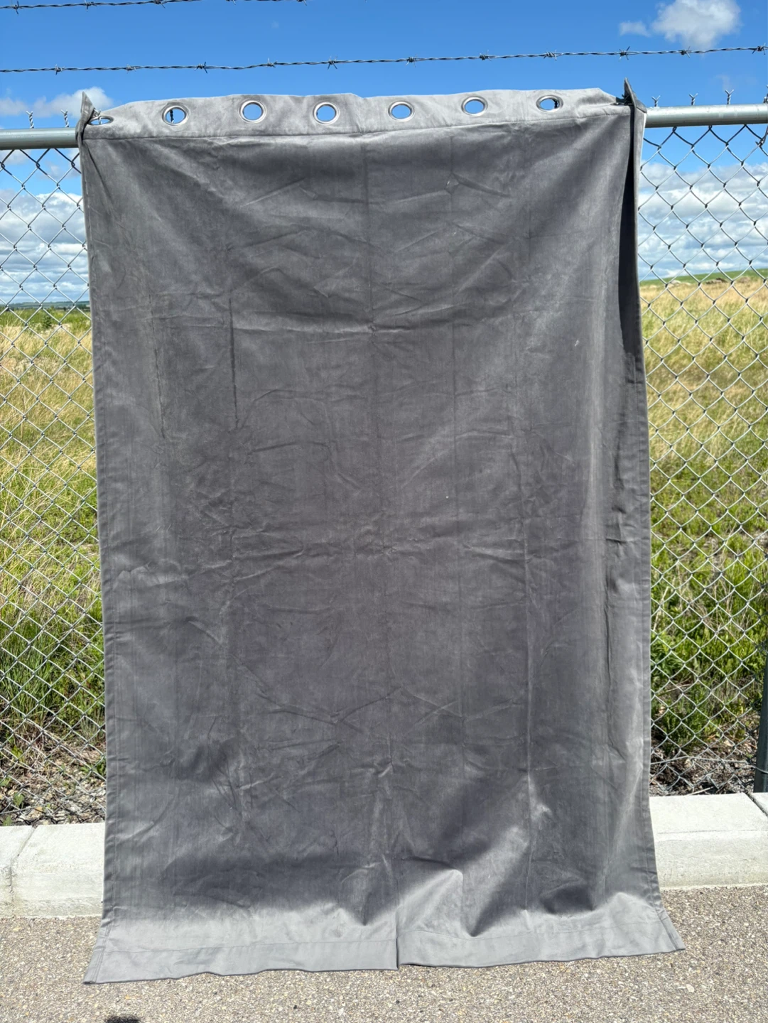 8x Urban Barn Grey Velvet Curtain Panels
