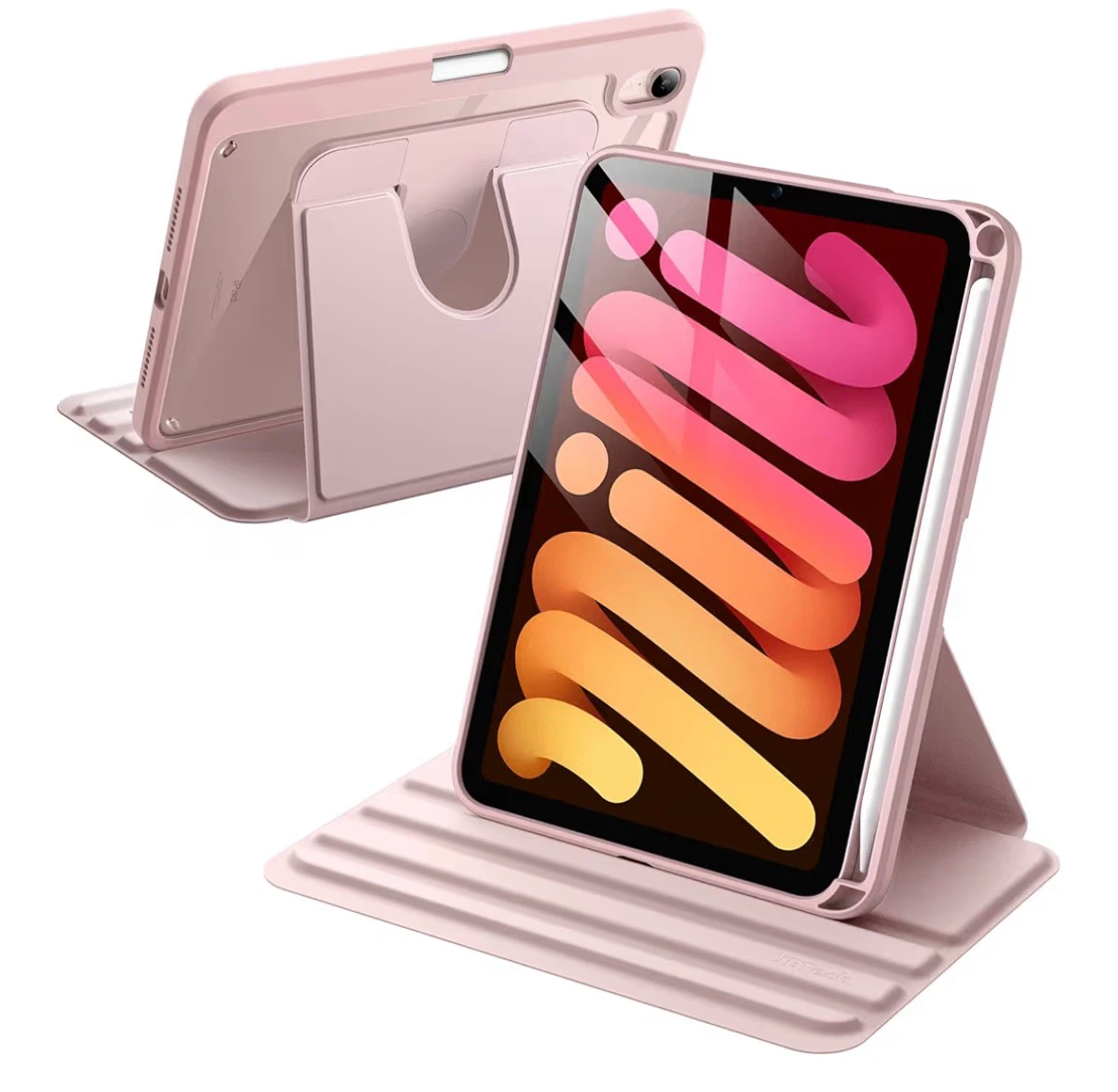 Pink iPad Mini Case with Built-in Pencil Holder
