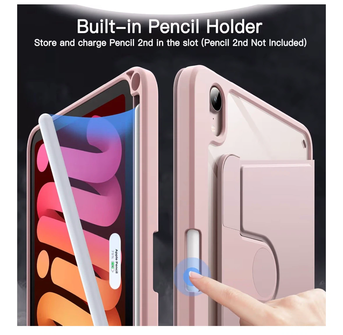 Pink iPad Mini Case with Built-in Pencil Holder - photo 2