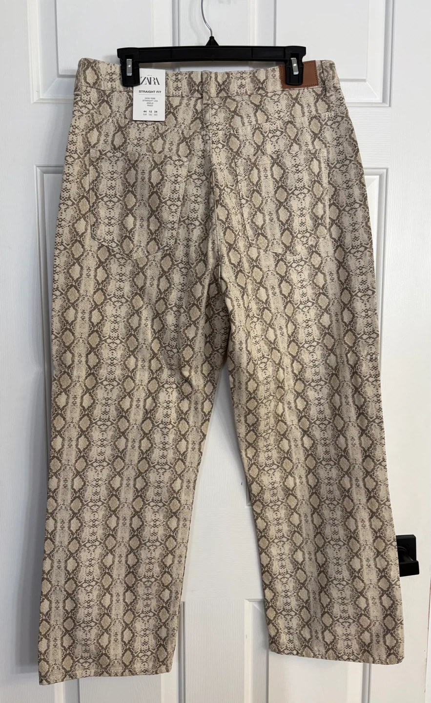ZARA Straight Fit Snake Print Jeans - photo 5