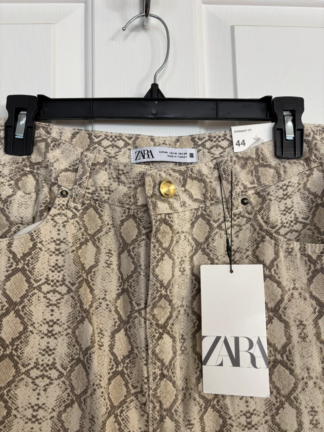 ZARA Straight Fit Snake Print Jeans - photo 2