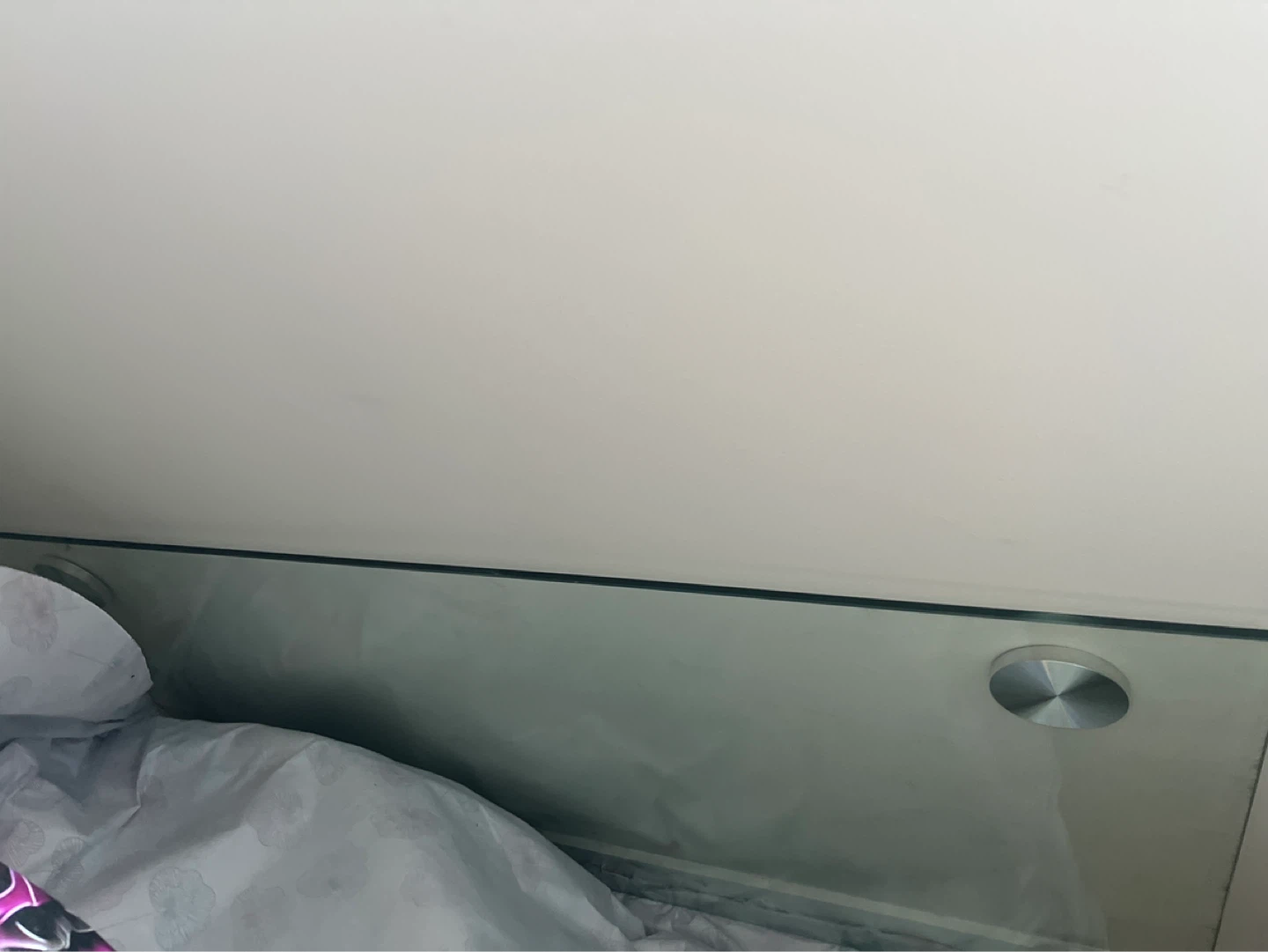 Glass Top Coffee Table with Black Metal Legs and no chairs
