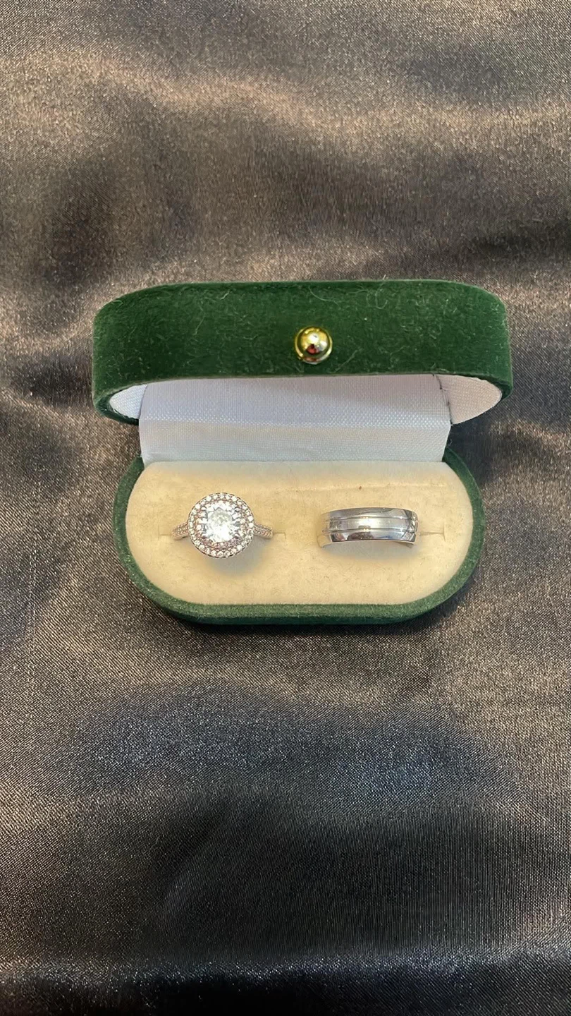 Engagement and Wedding Ring Set with Box