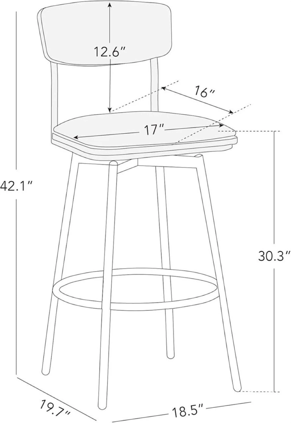 Set of 2 Swivel Bar Stools - photo 2