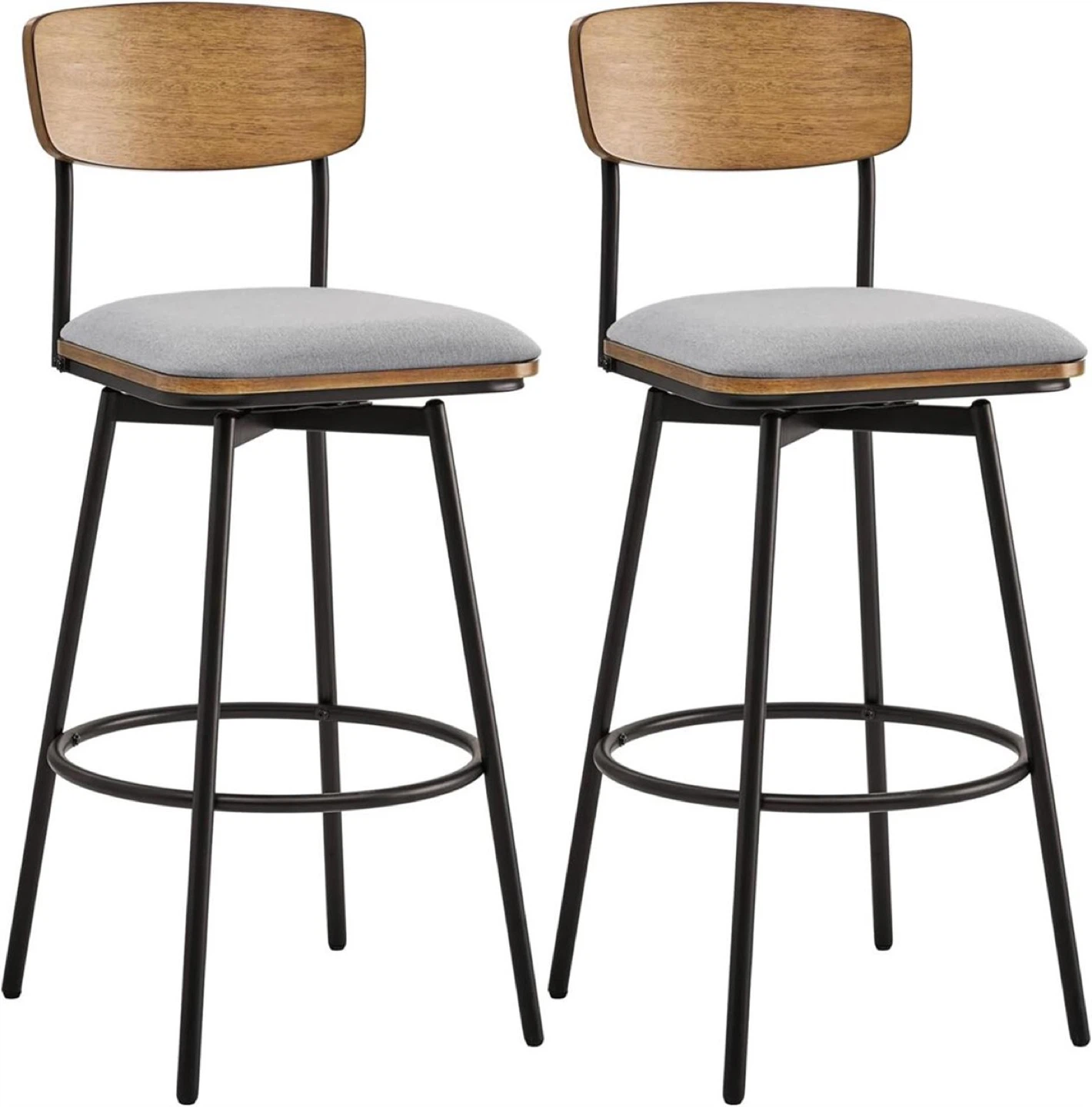 Set of 2 Swivel Bar Stools
