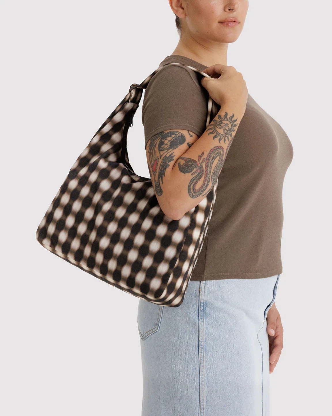 BAGGU Blurred Gingham Shoulder Bag NEW with tags - photo 3