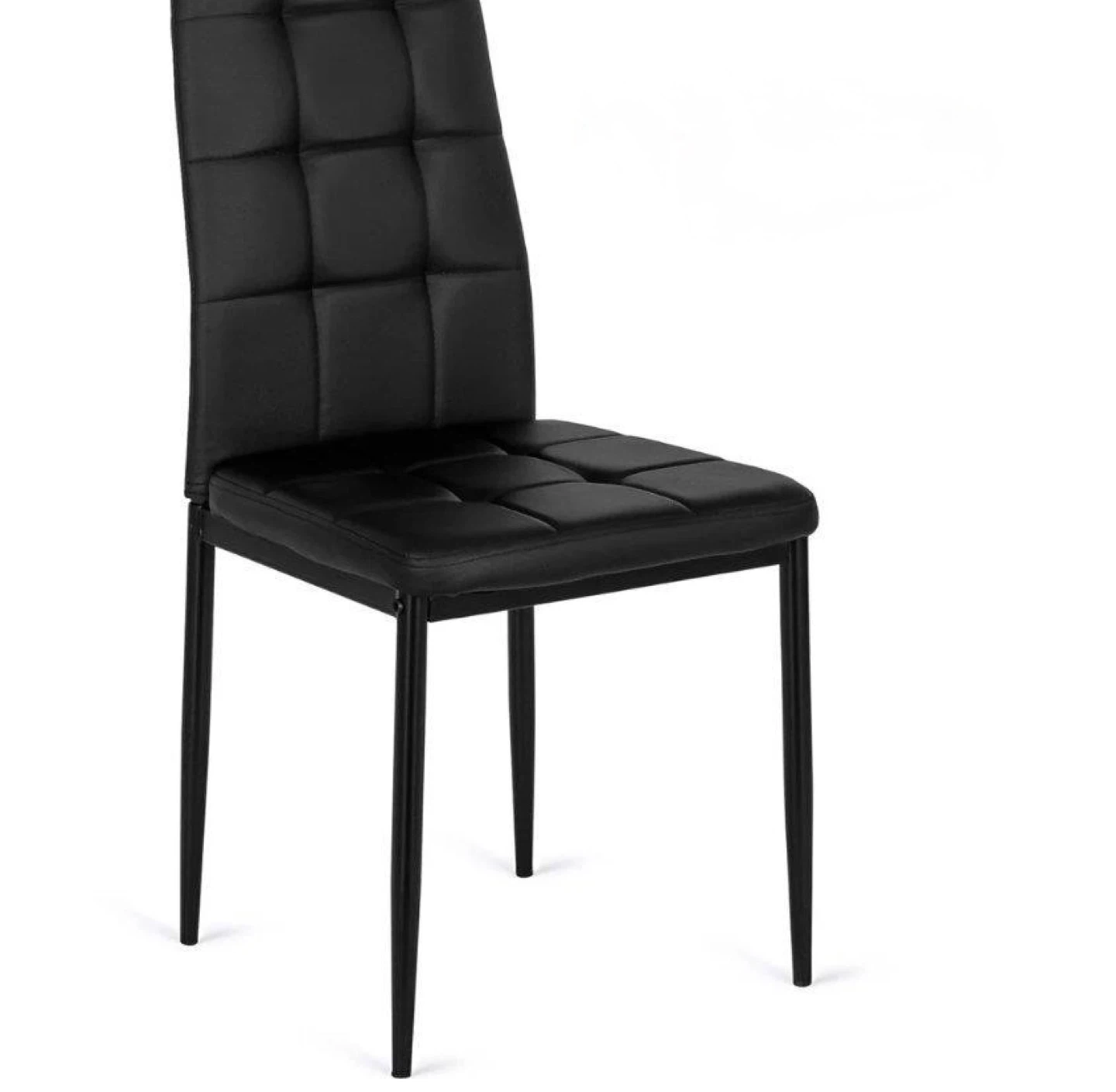 Black Faux Leather Dining Chair 6 pcs