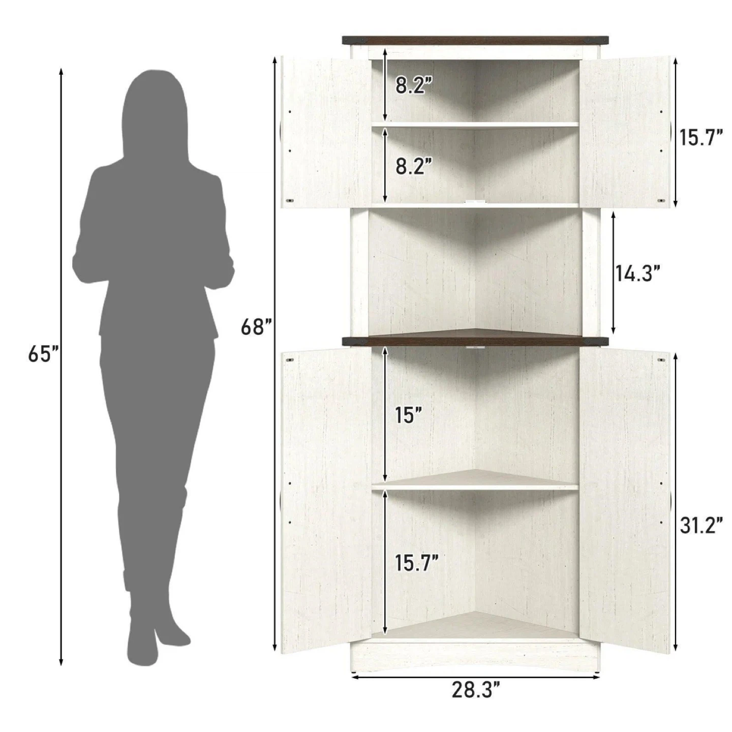 White Corner Cabinet - photo 2