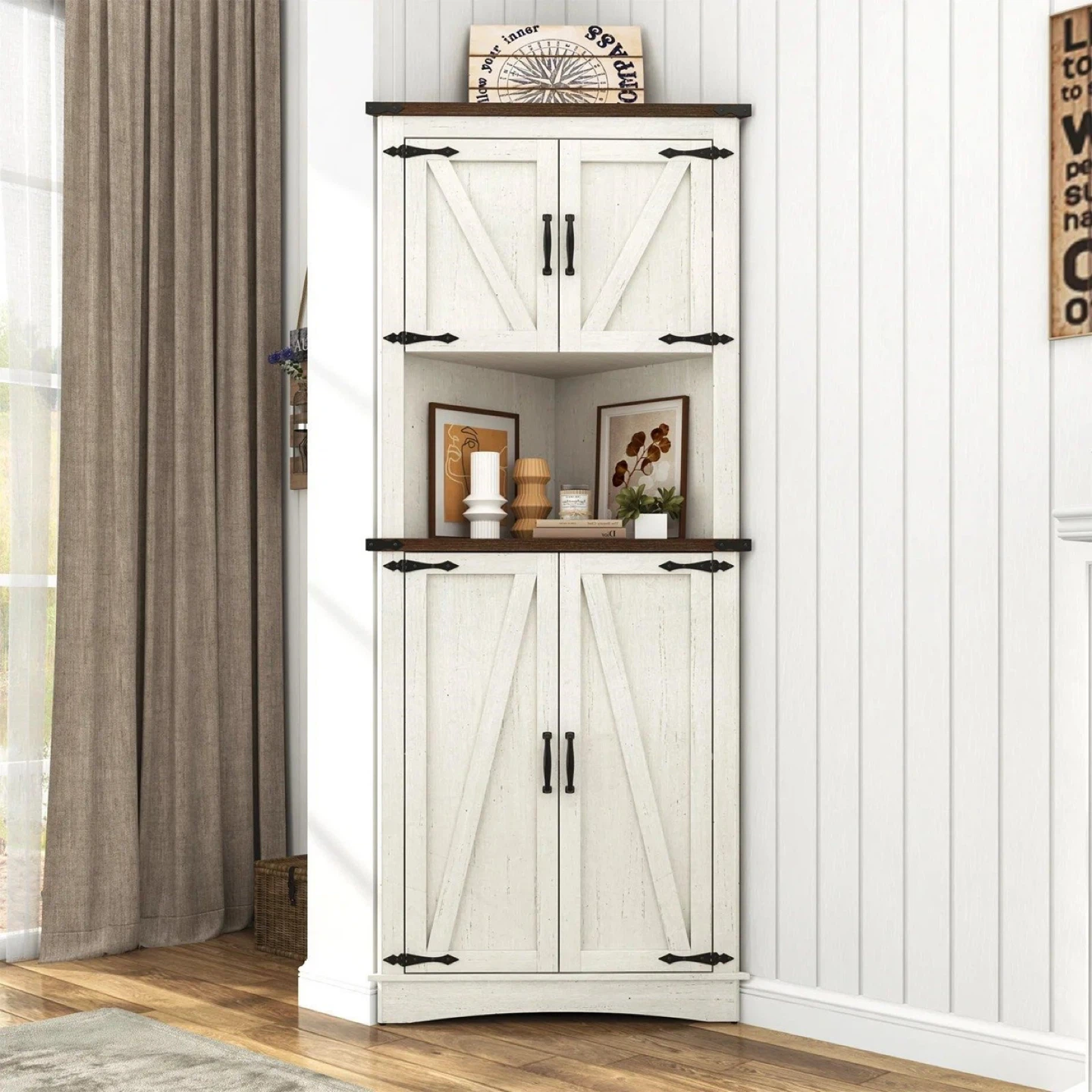 White Corner Cabinet