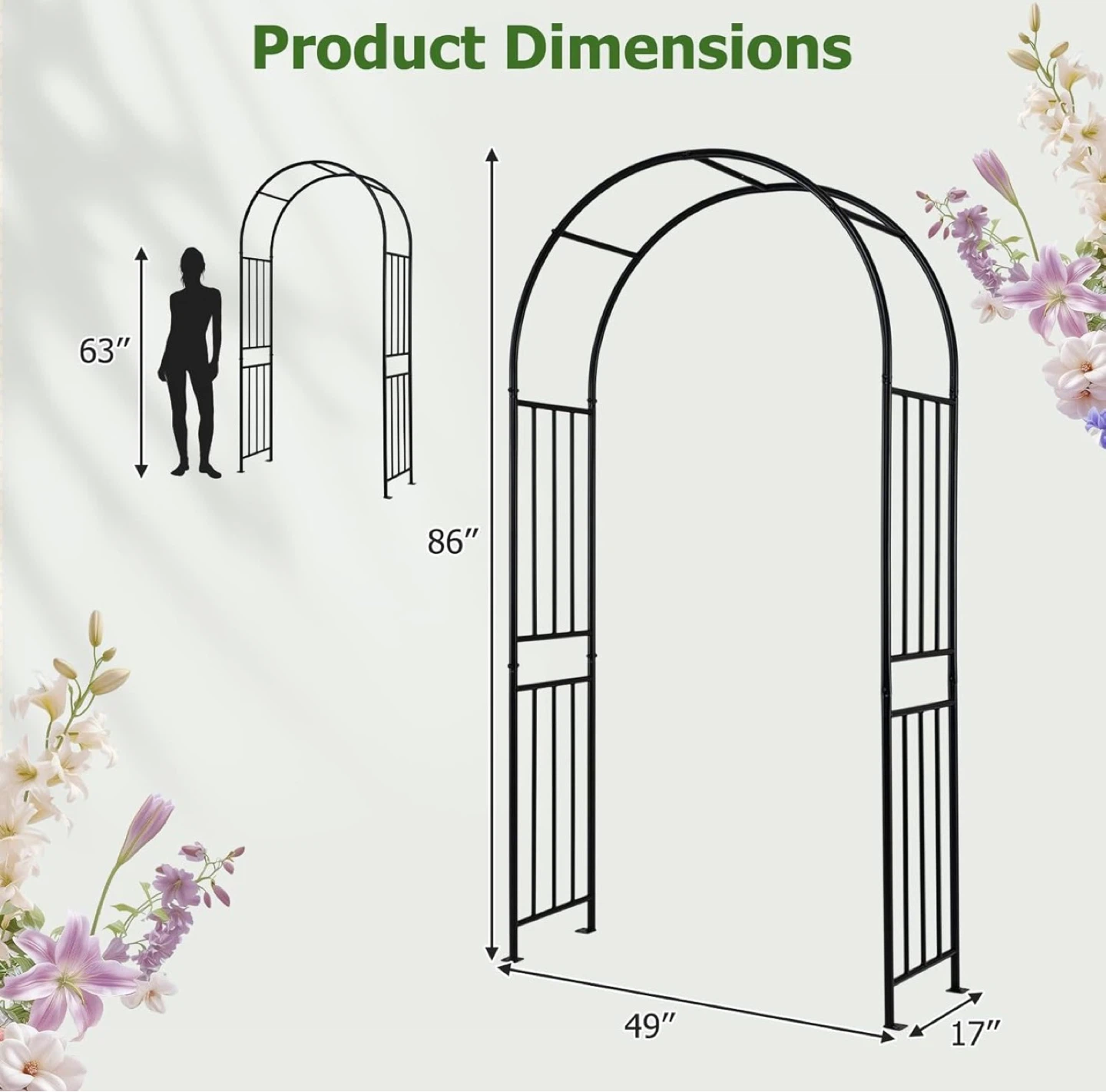 LDAILY Moccha Garden Arch Arbor Trellis - photo 4
