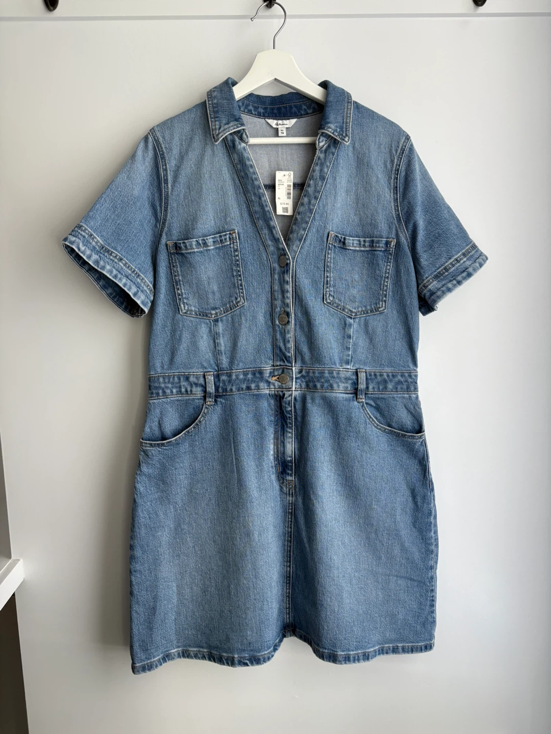 Reitmans Short-Sleeve Denim Mini Dress XL (original $79.90)