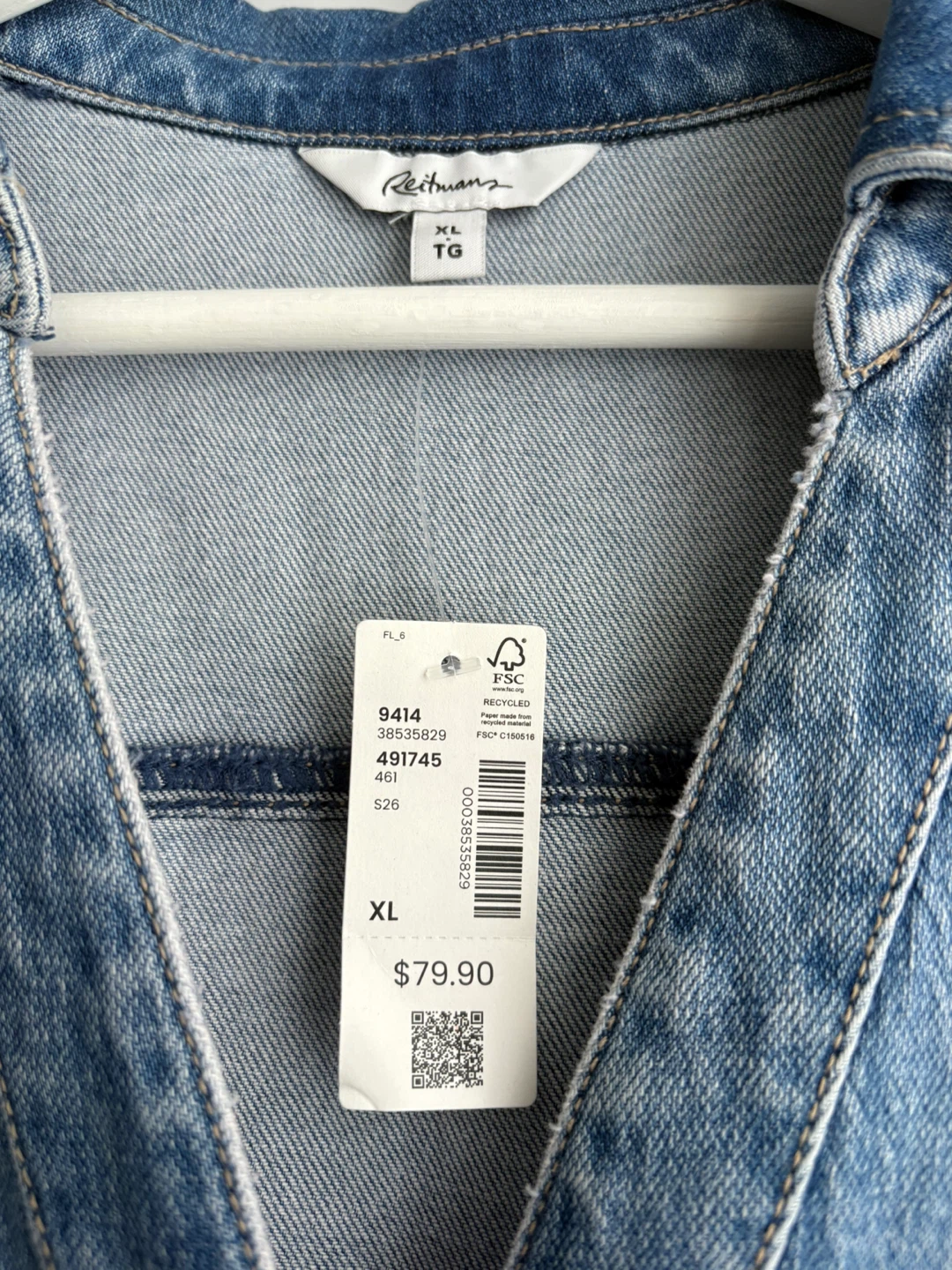 Reitmans Short-Sleeve Denim Mini Dress XL (original $79.90) - photo 3