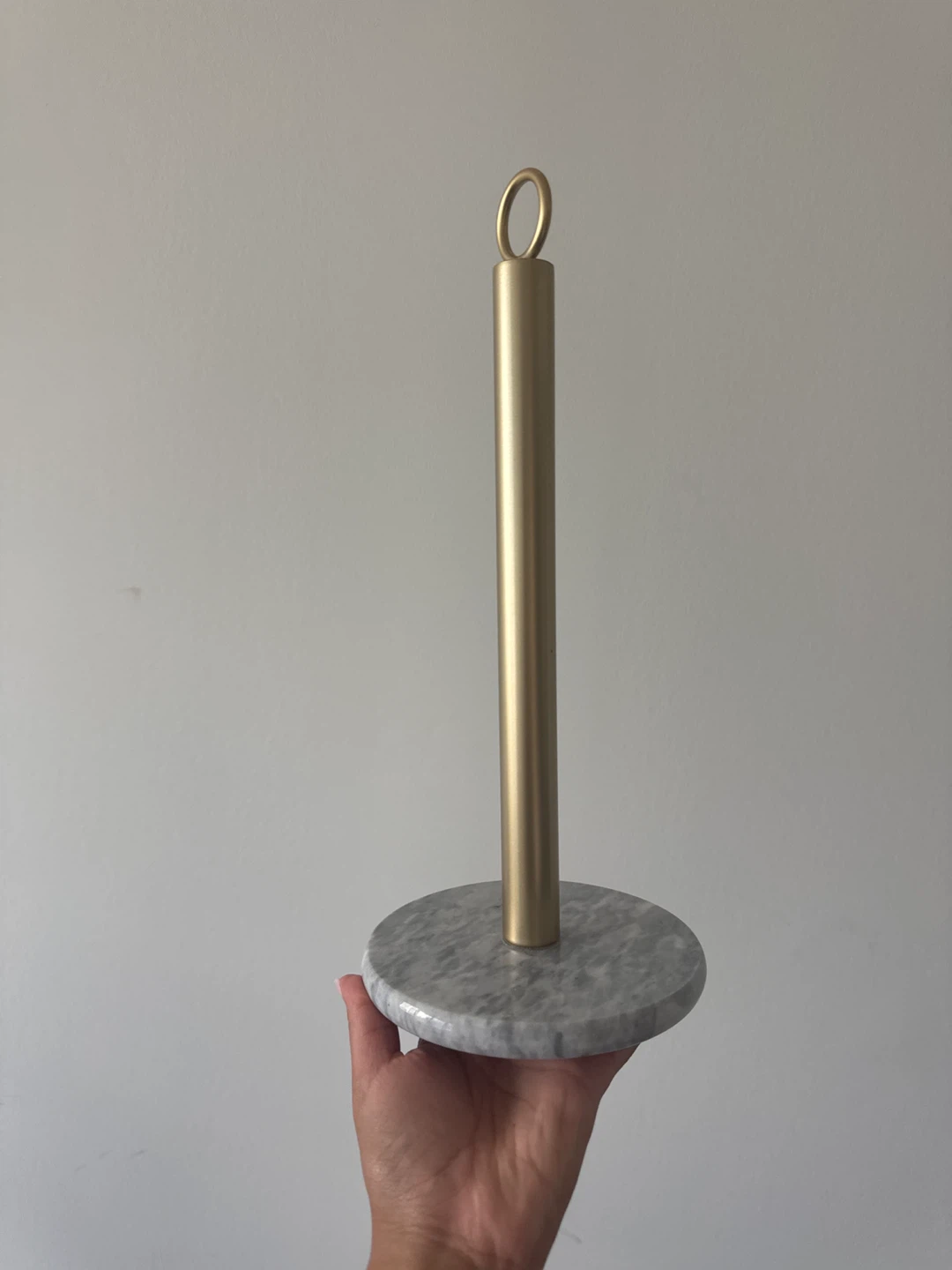 Marble and Brass Paper Towel Holder - photo 2