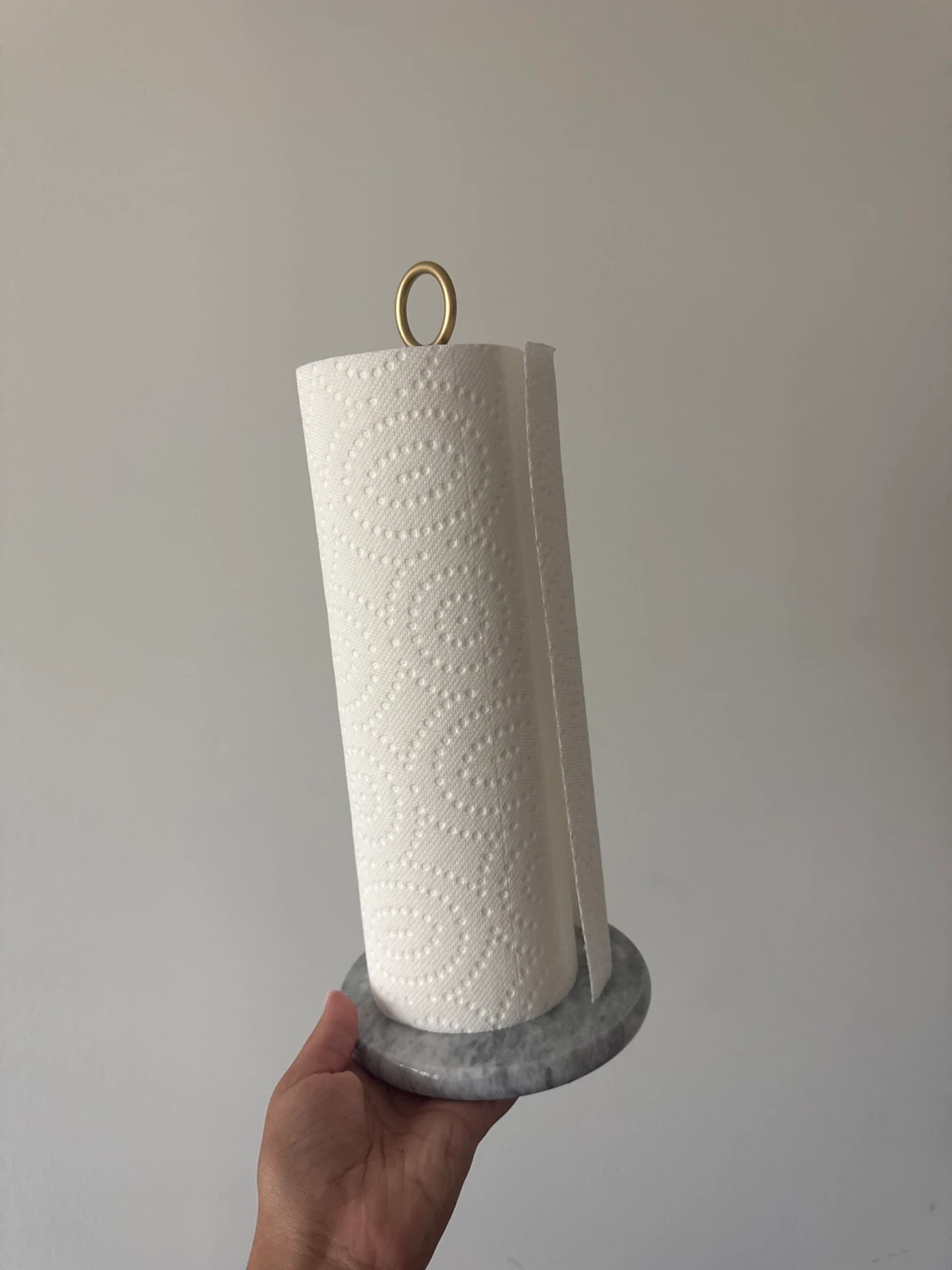 Marble and Brass Paper Towel Holder