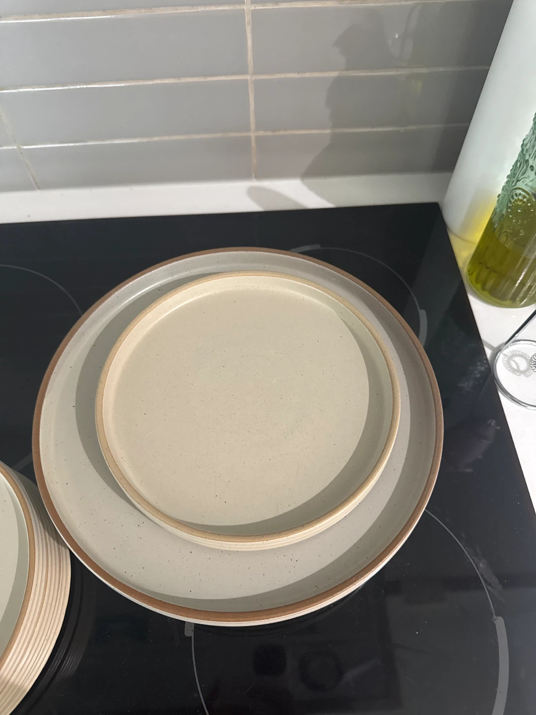 Set of 8 Beige Stone Dinner Plates - photo 4