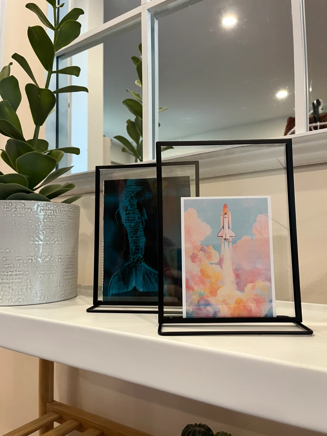 Set of 2 Black Metal Glass Photo Frames - photo 4