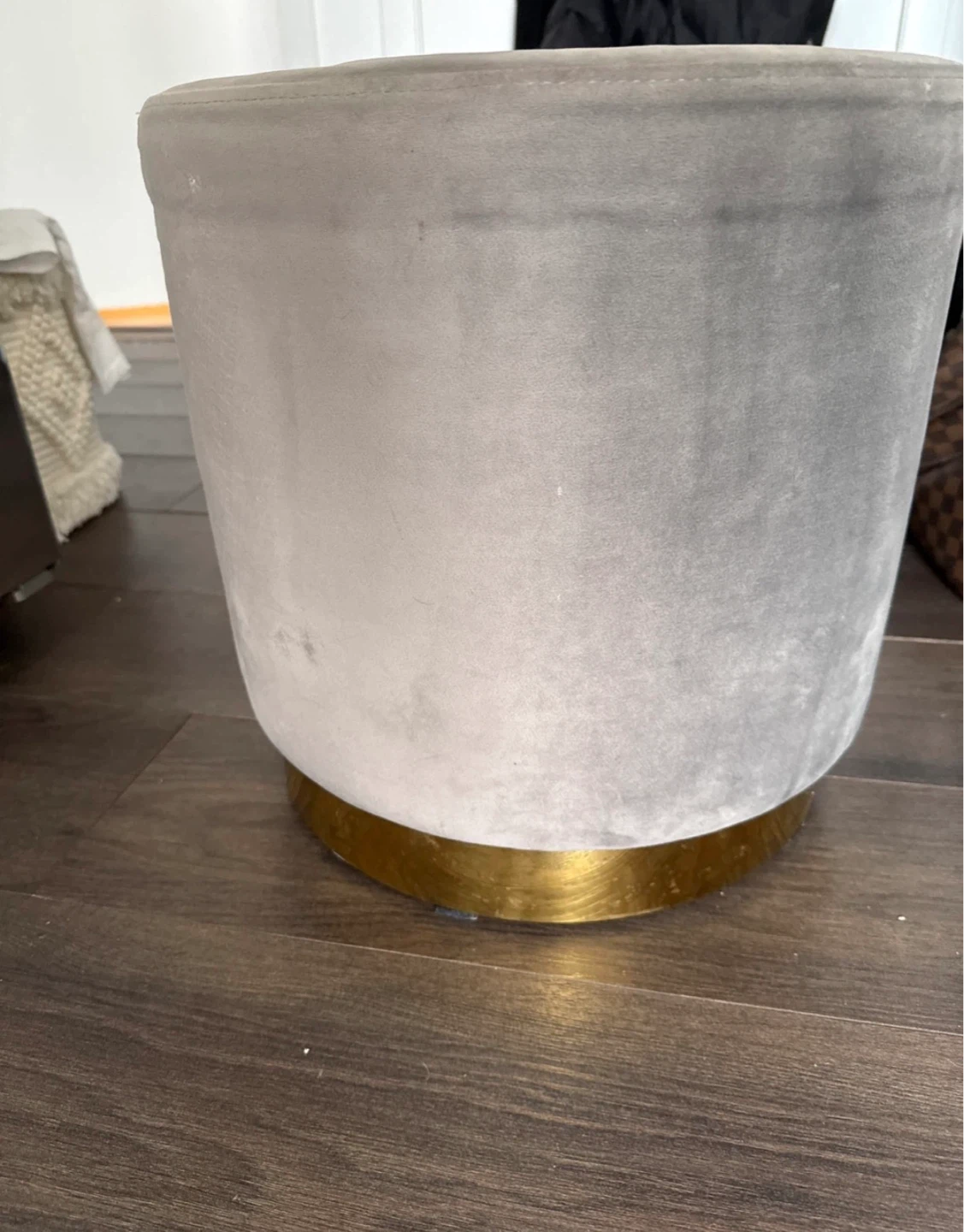 Grey Pouf Ottoman - photo 4