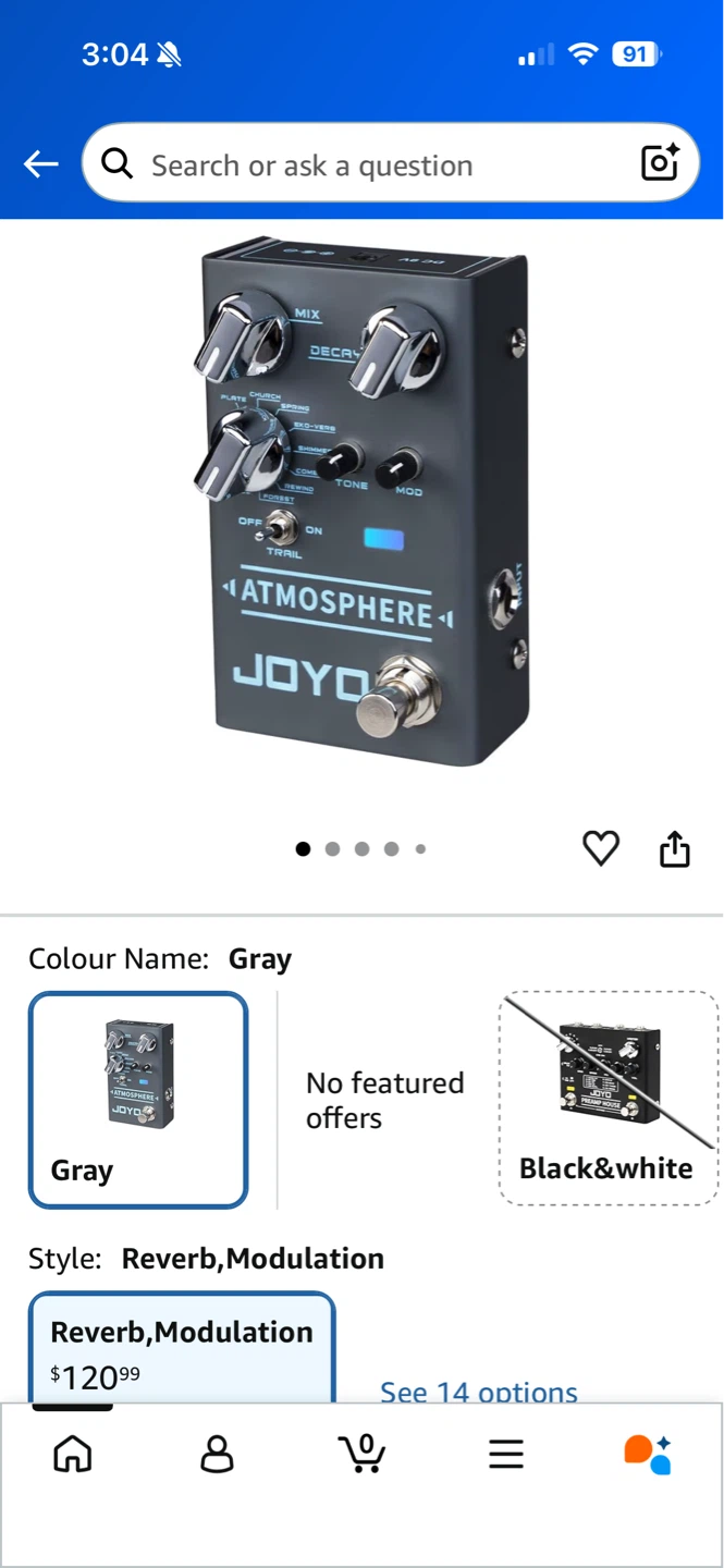 JOYO Atmosphere Reverb Modulation Guitar Effect Pedal - photo 3