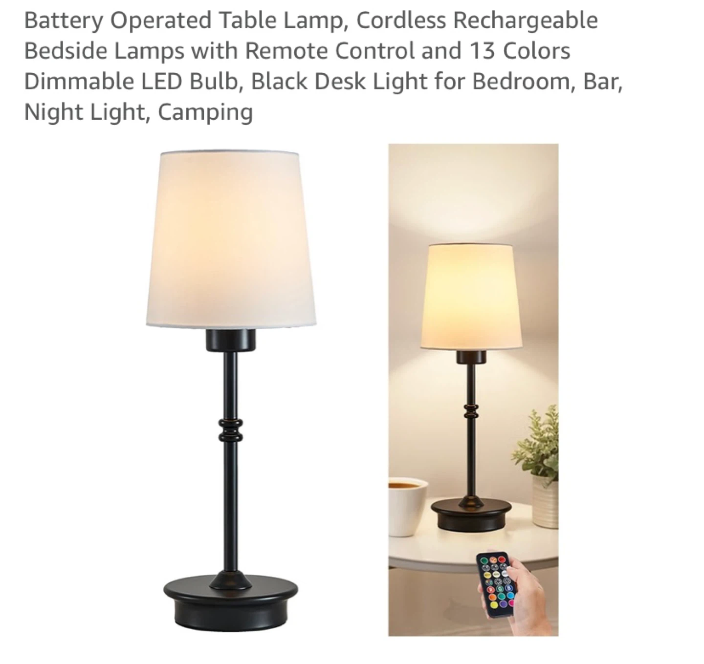 Battery Operated Table Lamp