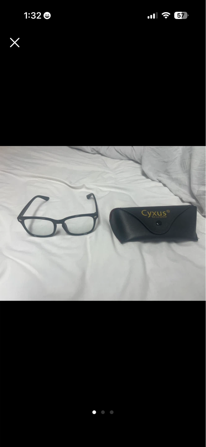 Cyxus Black Eyeglasses with Case