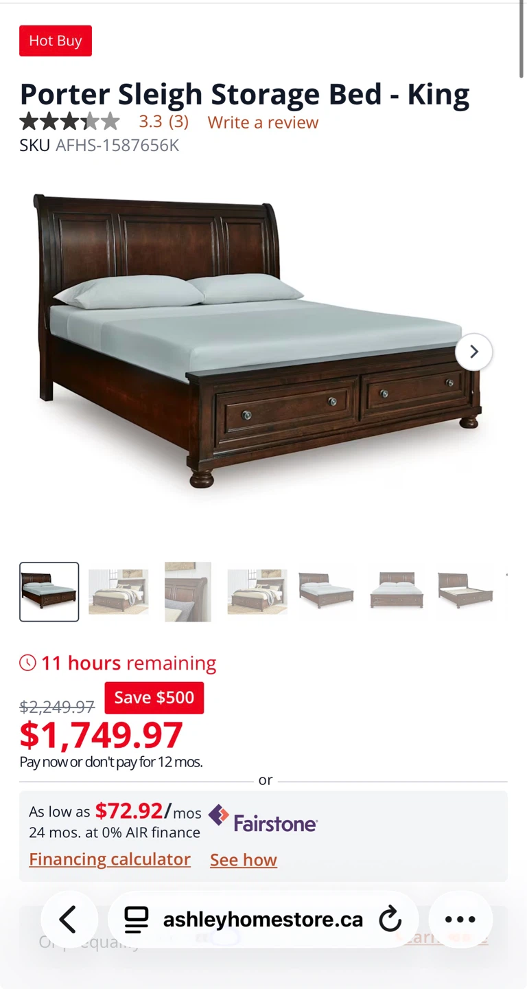 Porter Slegh bed frame and night stands - photo 3
