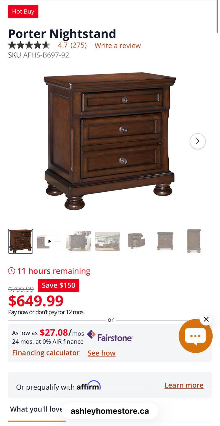 Porter Slegh bed frame and night stands - photo 4
