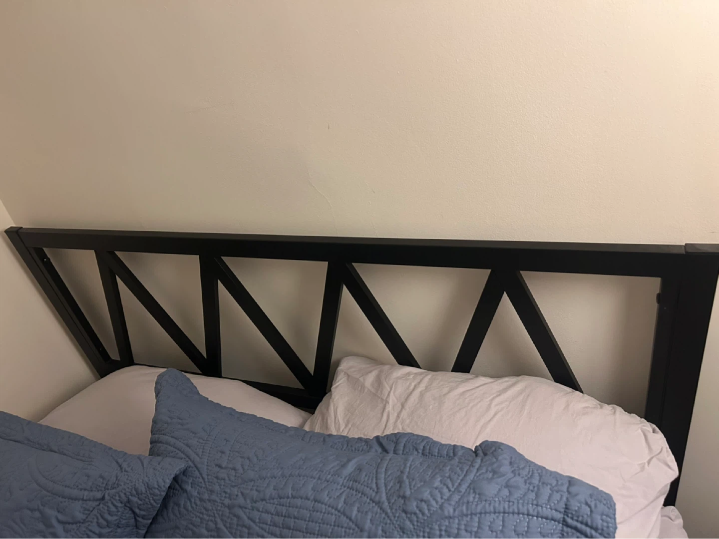 Black Metal Headboard with Geometric Design - photo 2