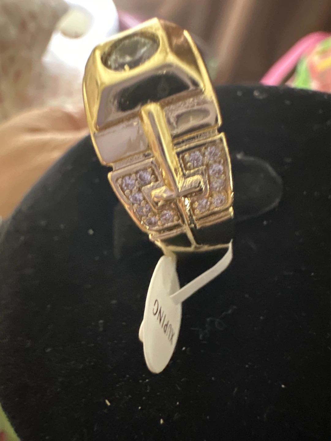14k Gold laminated Ring with Stones - Size 10 - photo 3