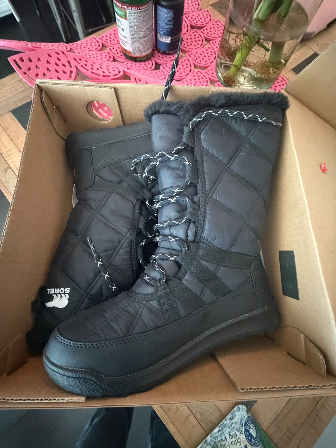 Sorel Whitney II Tall Lace WP Boots - Black, Women's Size 5