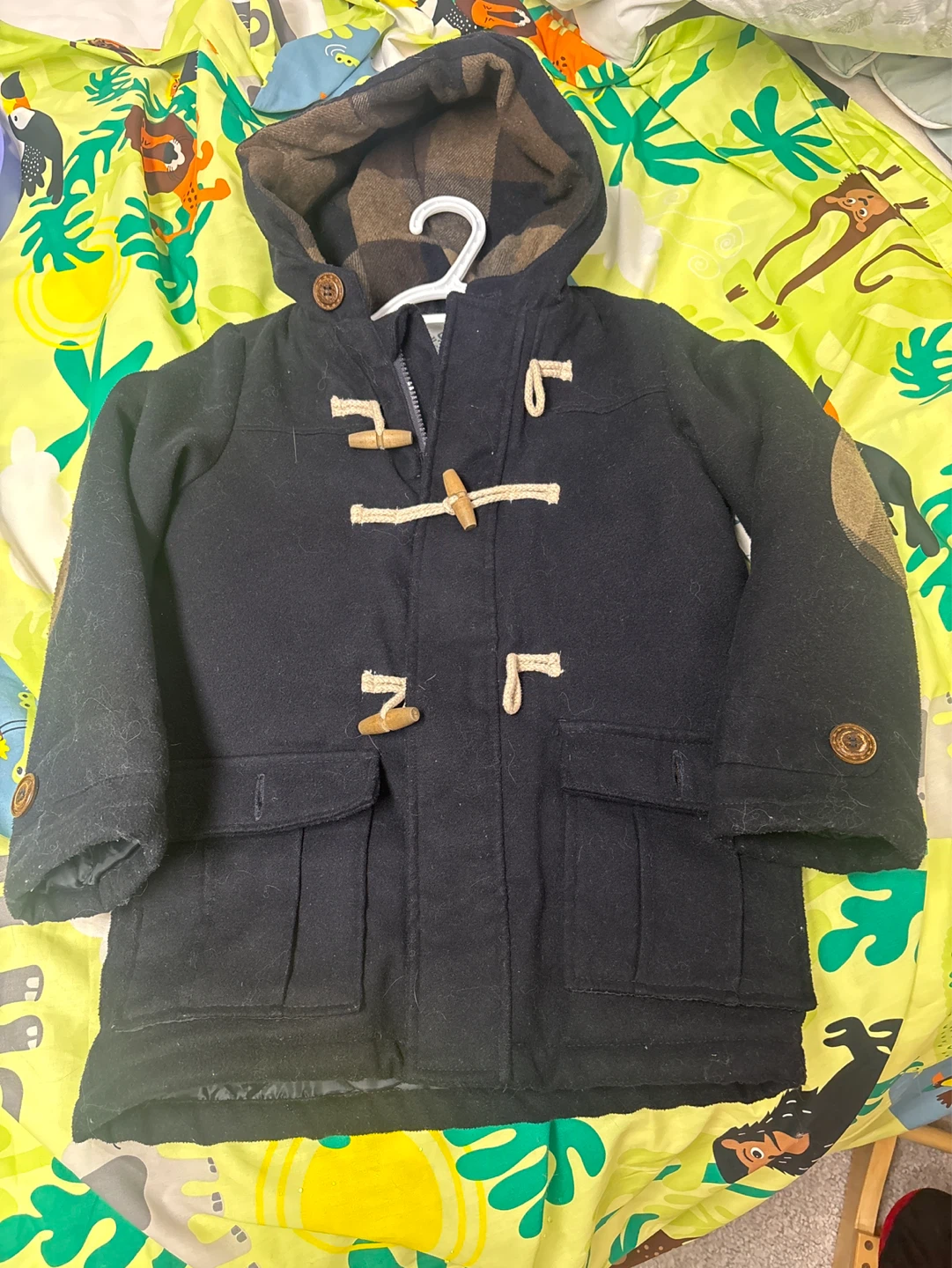 Kids Navy Duffle Coat with Wooden Toggles