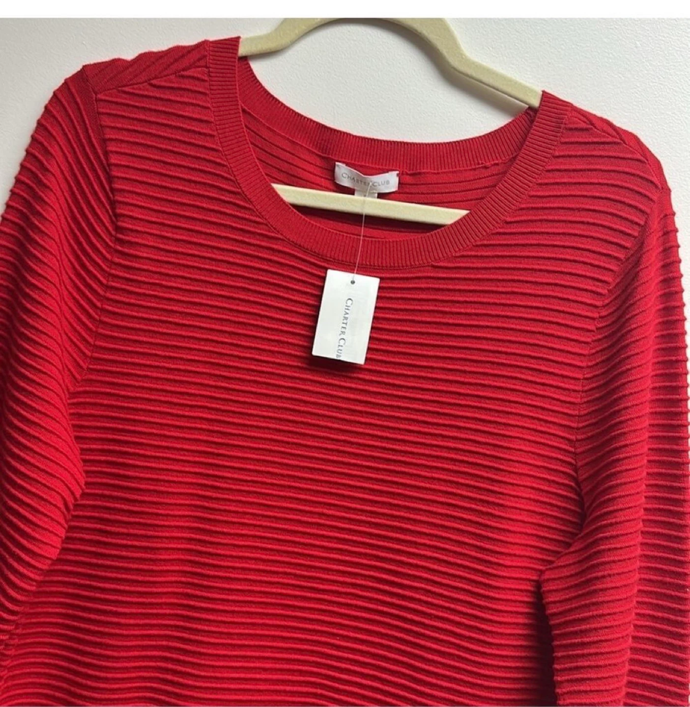 Charter Club Red Ribbed Knit Sweater XL - photo 3