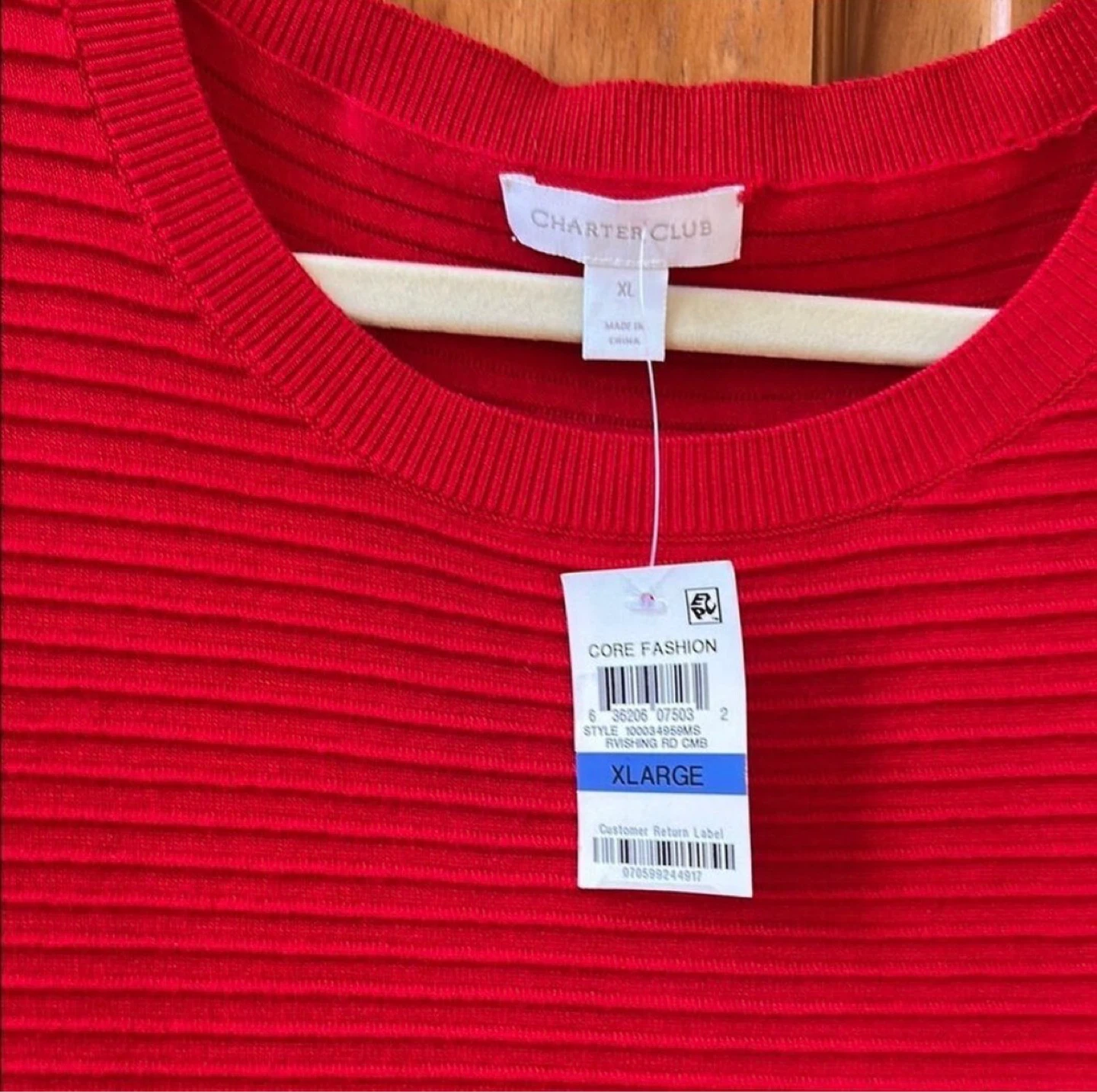 Charter Club Red Ribbed Knit Sweater XL - photo 4
