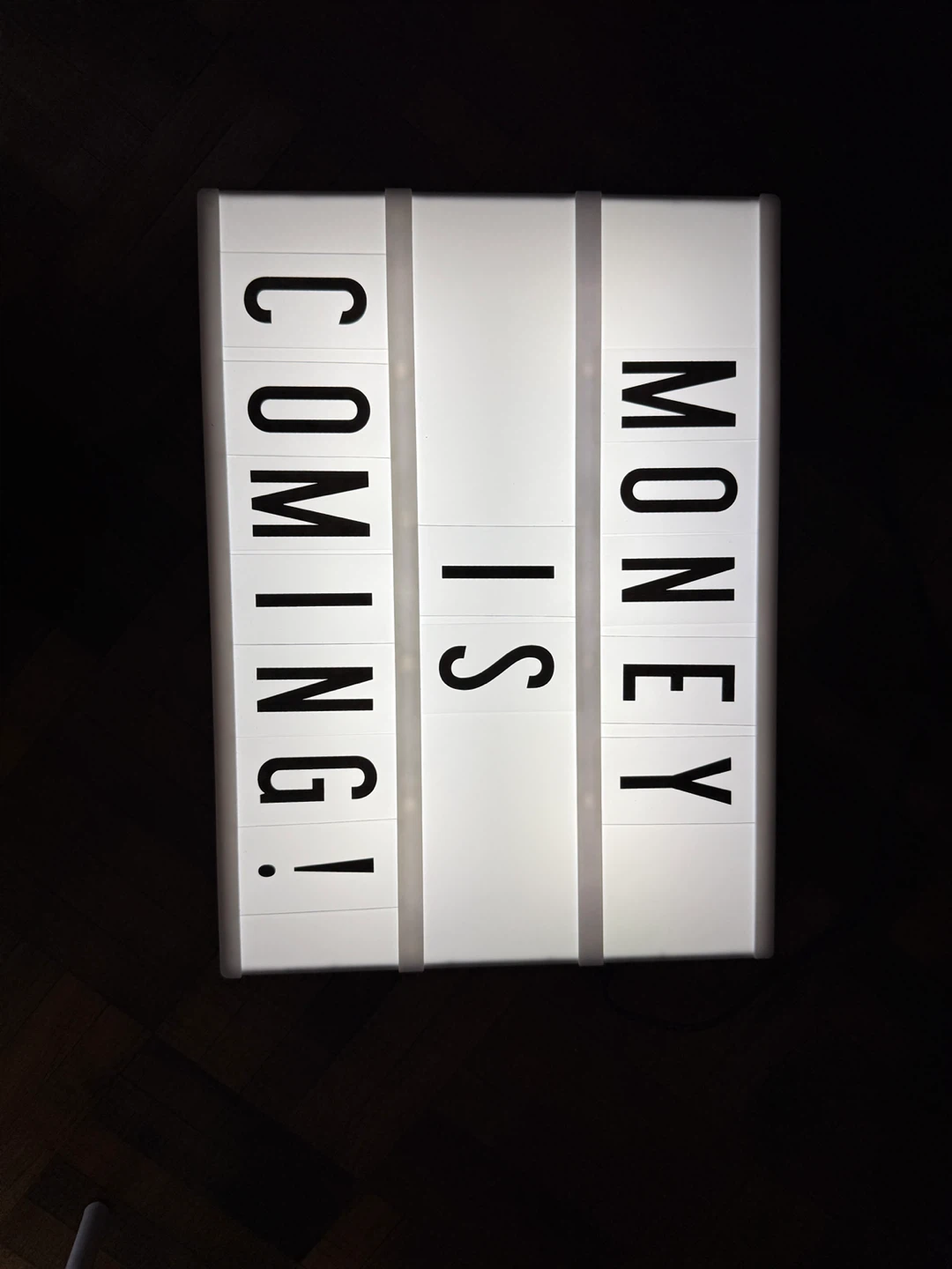 Cinema Light Box with Letters Numbers