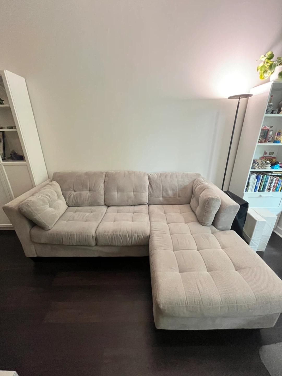 Light Beige Sectional Sofa with Chaise - photo 2