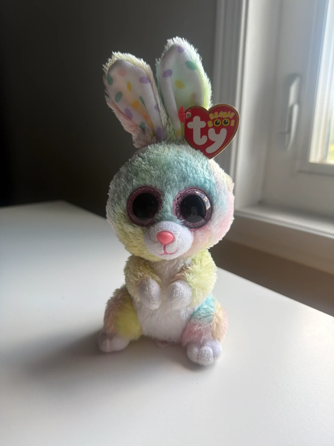 Ty Beanie Boos 6” Rainbow Bunny Plush -Bubby April 24