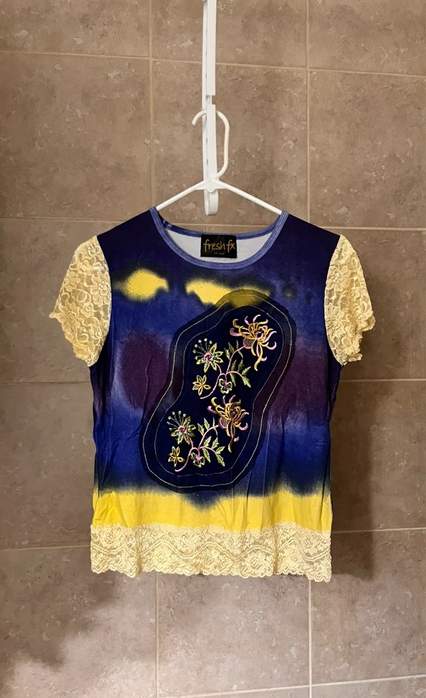Fresh FX Tie-Dye Lace Trim T-Shirt
