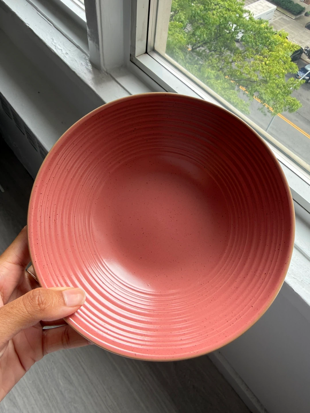Round Stoneware Pasta Bowl, Plates, Cups - Speckle Matte Red - photo 2