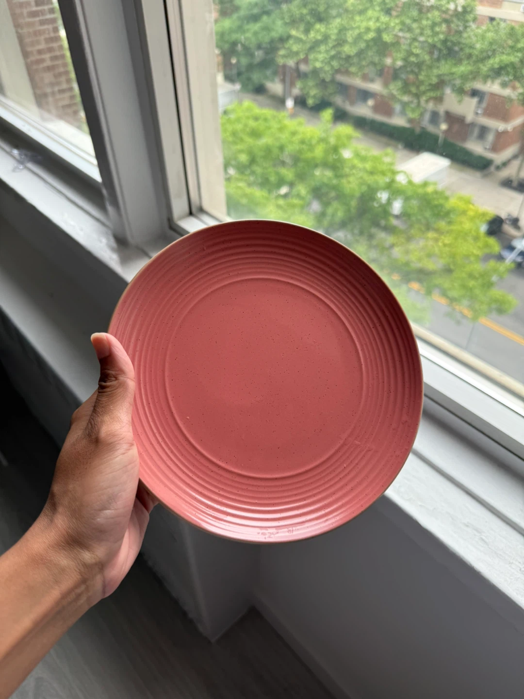 Round Stoneware Pasta Bowl, Plates, Cups - Speckle Matte Red - photo 3
