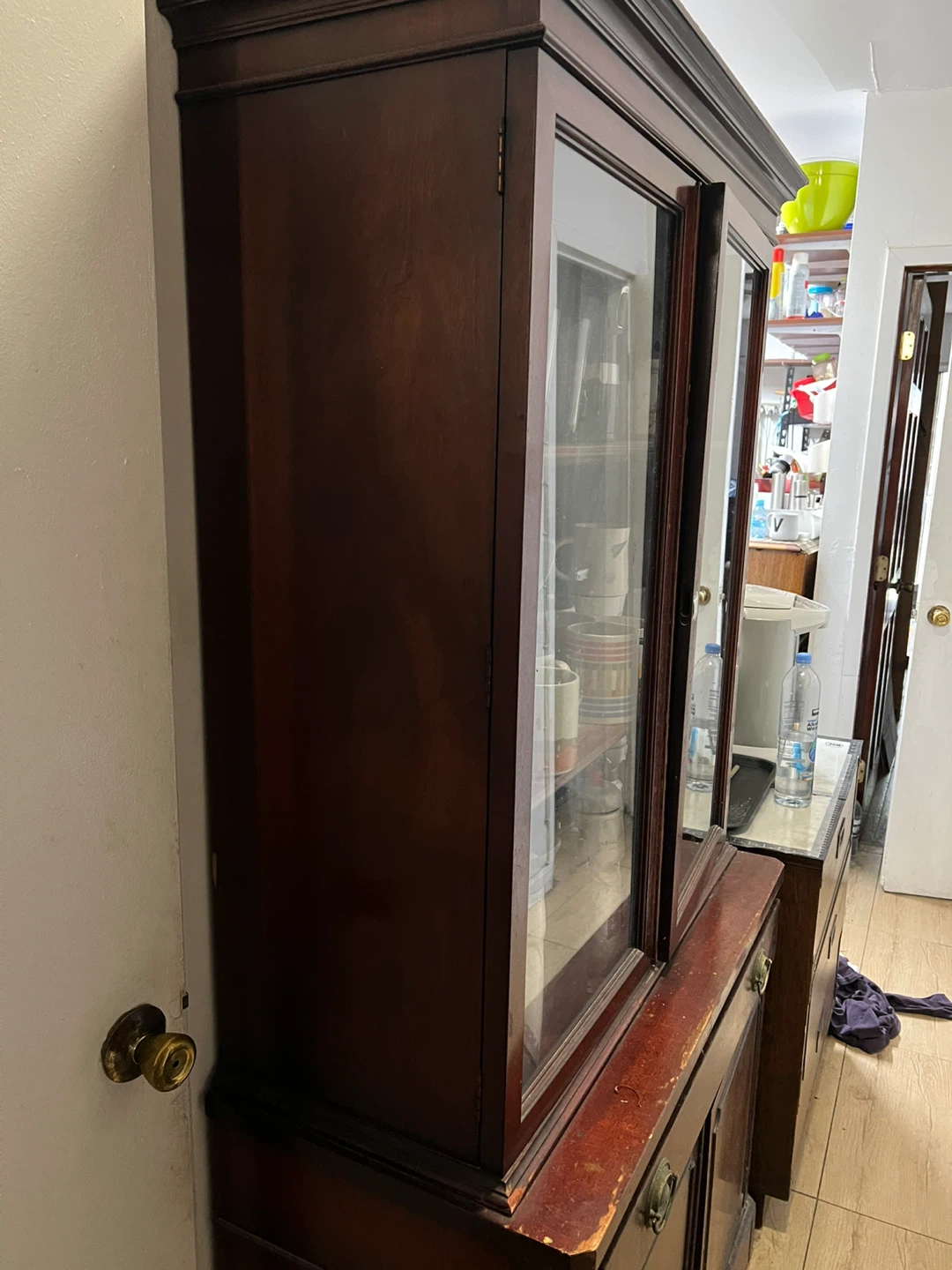 Wooden Display Cabinet with Glass Doors - photo 2