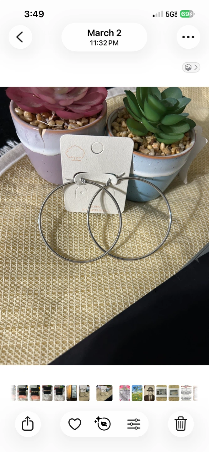 Silver Hoop Earrings - photo 2