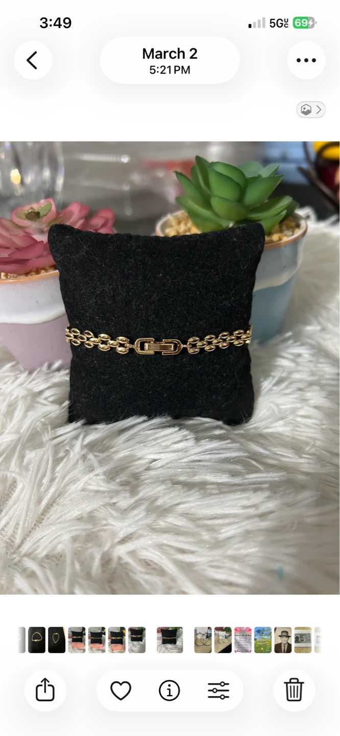 Gold tone bracelet with colorful stones - photo 2