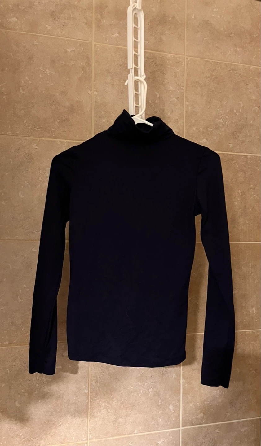 Navy Blue Turtleneck Long Sleeve Shirt