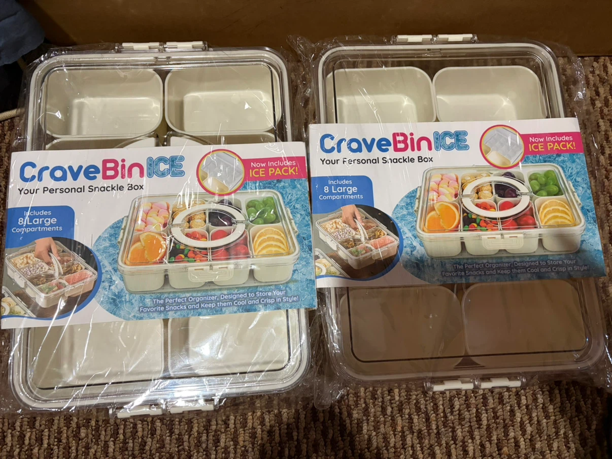 2 CraveBin ICE Personal Snack Box with Ice Pack