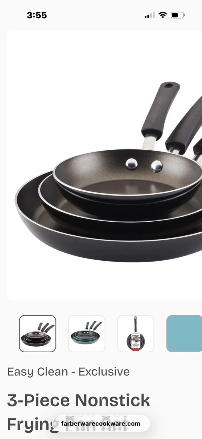 Farberware 3pc frying pan set - new